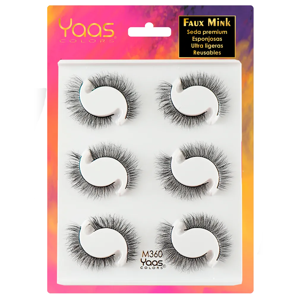0074 M360 BANDEJA 6 PARES FAUX MINK LASHES