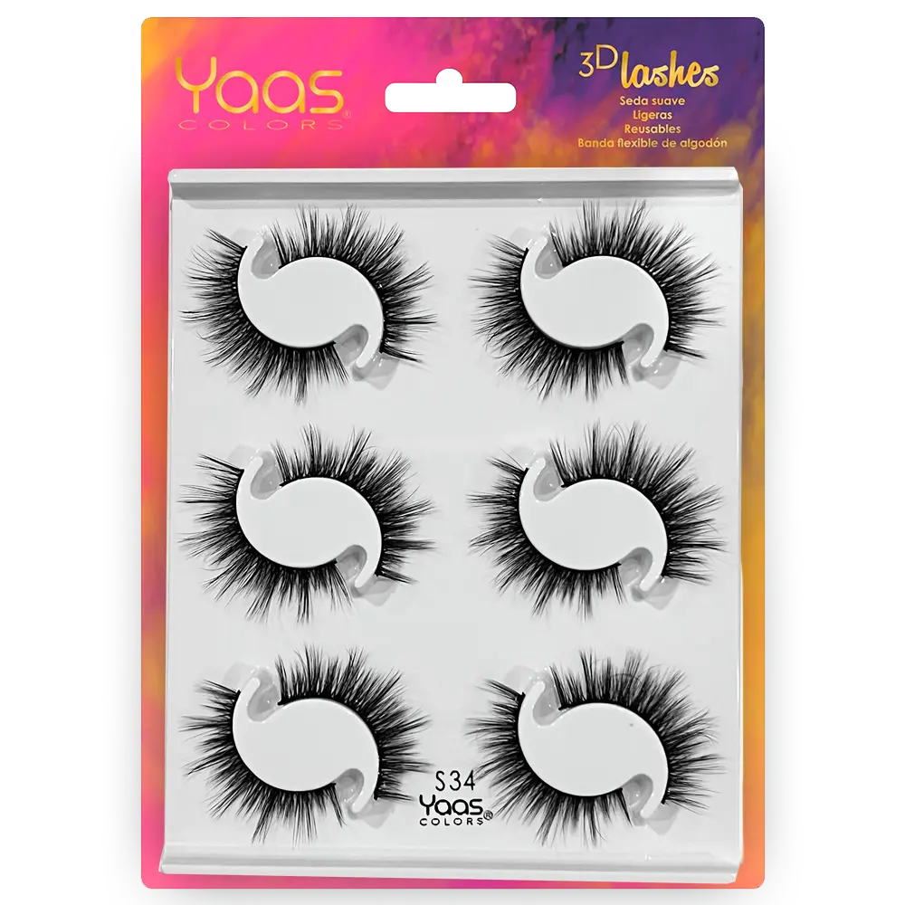 54 S34 BANDEJA 6 PARES 3D LASHES