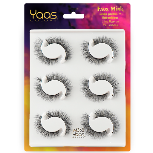 [0606795090853] 58 M360 BANDEJA 6 PARES FAUX MINK LASHES